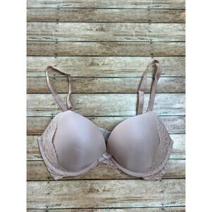 Victoria's Secret Dream Angels Push Up Bra 325215-H28 Beige Nude Tan Lace 32D
